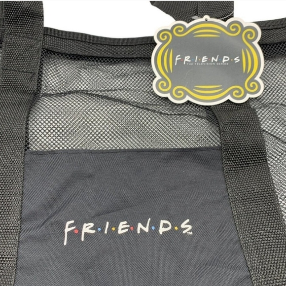New FRIENDS TV Show Black Mesh Bag Tote Beach Bag - Picture 2 of 3
